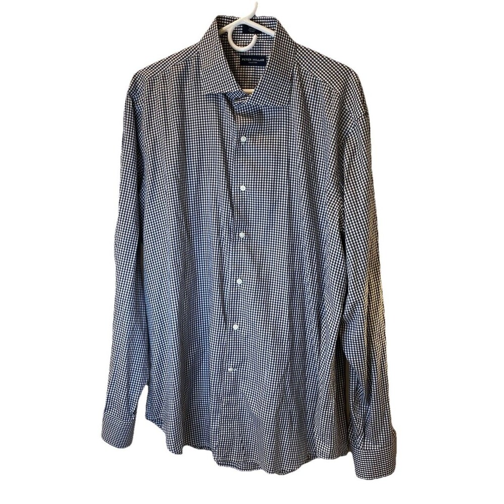 Men's Peter Millar Collection 100% Cotton Long Sleeve Button Up Shirt - Size XL